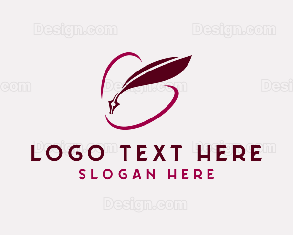 Notary Feather Quill Pen Logo