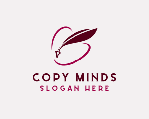 Notary Feather Quill Pen logo design