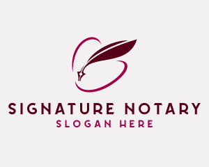 Notary Feather Quill Pen logo