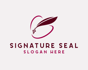 Notary Feather Quill Pen logo