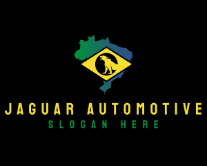 Brazil Jaguar Map logo