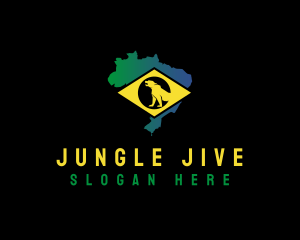 Brazil Jaguar Map logo