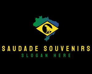 Brazil Jaguar Map logo