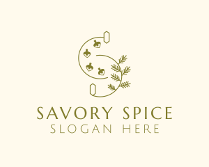 Minimalist Herb Spice Letter S logo design