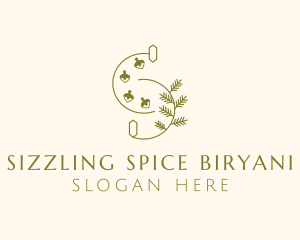 Minimalist Herb Spice Letter S logo design