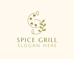 Minimalist Herb Spice Letter S logo design