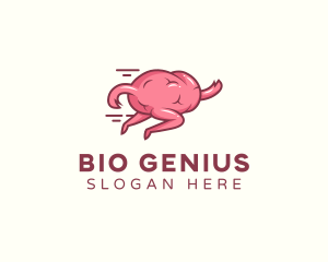 Brain Running Quiz logo design