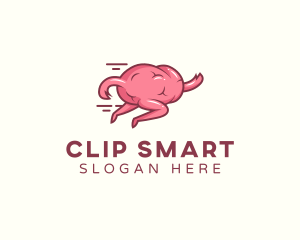 Brain Running Quiz logo design