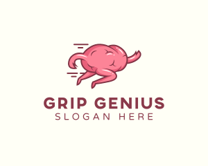 Brain Running Quiz logo design