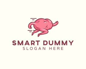 Brain Running Quiz logo design