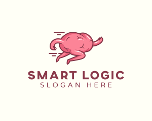 Brain Running Quiz logo design