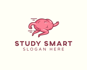 Brain Running Quiz logo design