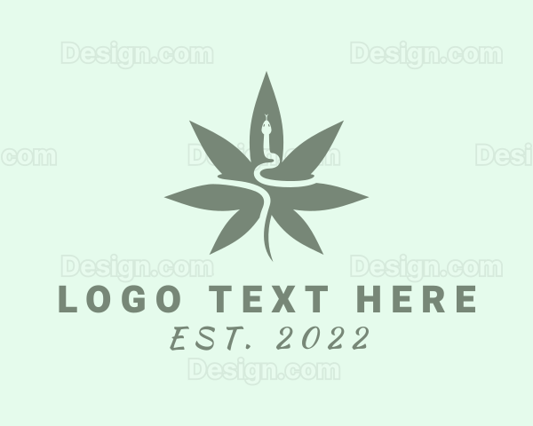 Snake Marijuana Plant Logo