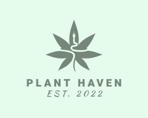 Snake Marijuana Plant logo design