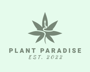 Snake Marijuana Plant logo design