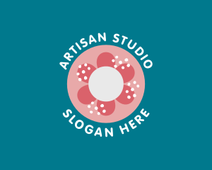 Sweet Floral Doughnut logo design