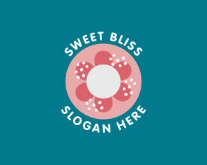 Sweet Floral Doughnut logo design