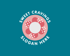 Sweet Floral Doughnut logo design