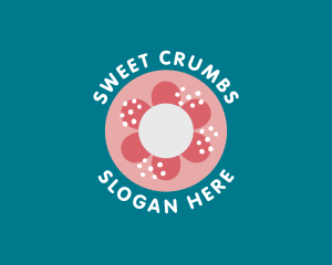 Sweet Floral Doughnut logo design