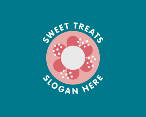 Sweet Floral Doughnut logo design