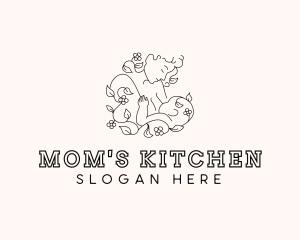 Floral Breastfeeding Mother logo design