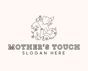 Floral Breastfeeding Mother logo design