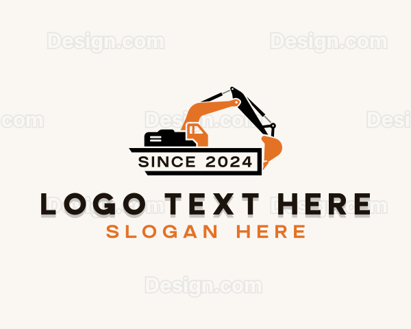 Excavator Construction Machinery Logo