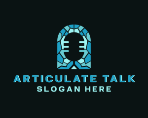 Microphone Talk Mosaic logo design