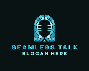 Microphone Talk Mosaic logo design