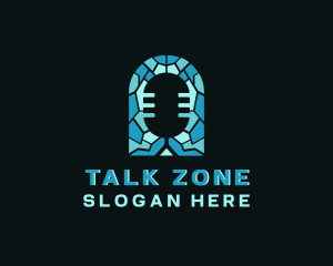 Microphone Talk Mosaic logo design