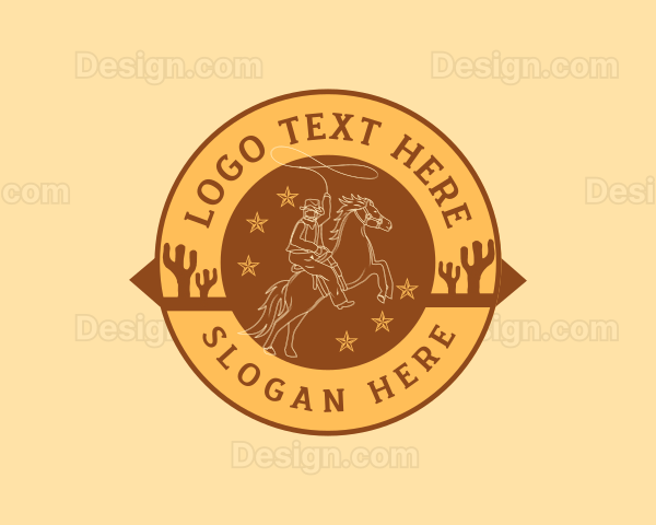 Western Rodeo Cowboy Logo