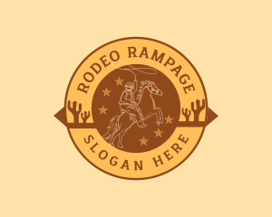 Western Rodeo Cowboy logo design