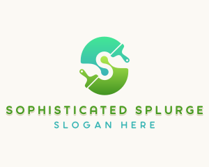 Paintbrush Paint Letter S logo design