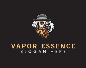 Hipster Skull Smoking logo