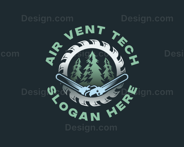 Lumberjack Chainsaw Woodcutter Logo