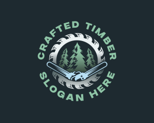 Lumberjack Chainsaw Woodcutter logo design