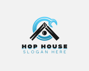 House Roof Wrench logo design