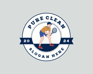 Tennis Player Athlete Logo