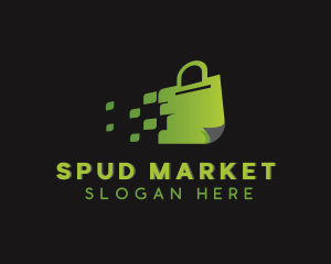 Digital Market Shopping Bag logo design