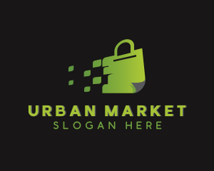 Digital Market Shopping Bag logo design