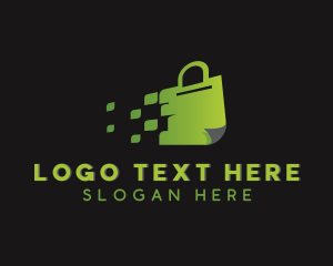 Retailer - Digital Market Shopping Bag logo design