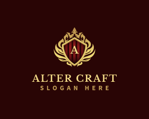 Decorative Crown Shield logo design