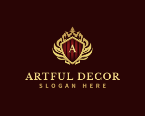 Decorative Crown Shield logo design