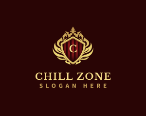 Decorative Crown Shield logo design