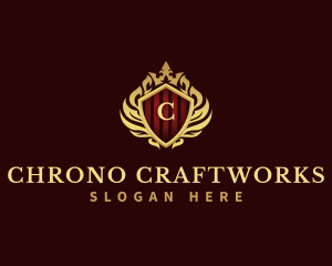 Decorative Crown Shield logo design