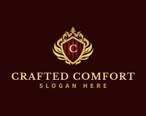 Decorative Crown Shield logo design