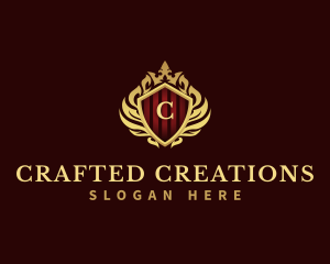 Decorative Crown Shield logo design