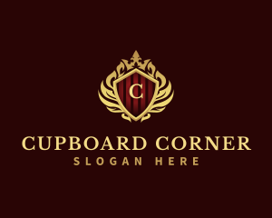 Decorative Crown Shield logo design