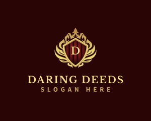 Decorative Crown Shield logo design