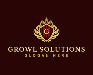 Decorative Crown Shield logo design